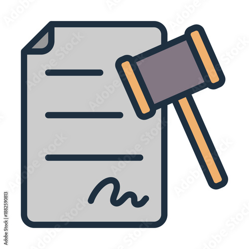 Legal Documents Icon - Lineal Color