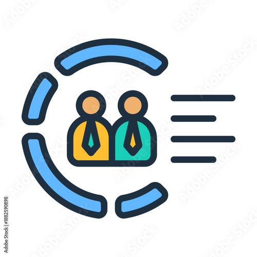 Hr Dashboard Icon - Lineal Color
