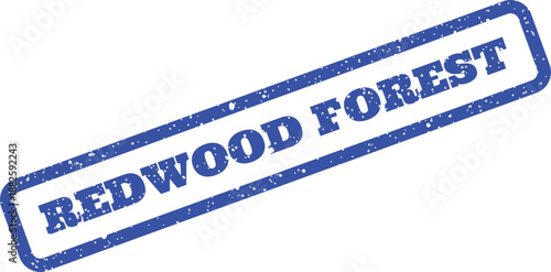 An old textured rubber stamp graphic displaying the words REDWOOD FOREST, perfect for nature themed projects