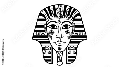 Ancient egyptian pharaoh mask illustration