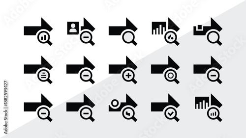 Mechanical gear icons collection representing engineering, industry and system processes

