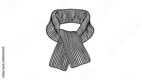 Black and white striped scarf illustration