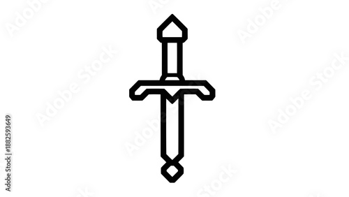 Simple black sword icon on white background
