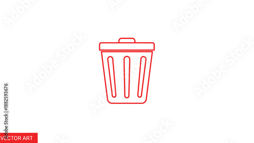 Simple black outline of a trash can