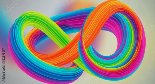 Wallpaper Mural Colorful intertwined rings vibrant abstract loops. Torontodigital.ca