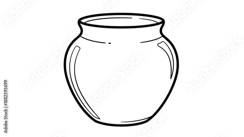 Simple black and white illustration of a vase