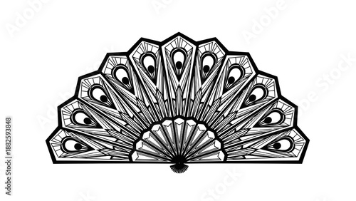 Beautiful handheld fan with intricate design