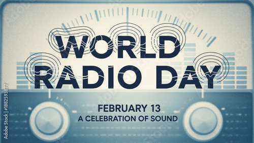 World radio day february 13 celebration sound waves