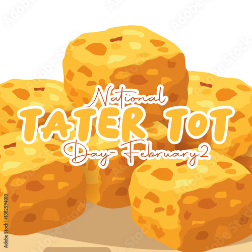 vector graphic of National Tater Tot Day ideal for National Tater Tot Day celebration