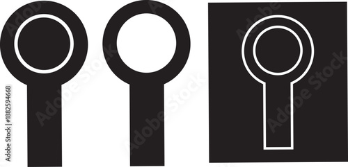 Key hole icon set. Security and privacy lock symbols. Modern keyhole portal interface elements. Vector access control icons collection