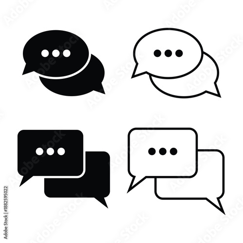 Speech Bubble Icon Set for Messages and Communication