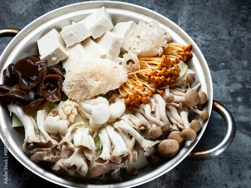 Mushroom stew in a pot