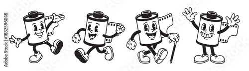 Film Roll and Photography Canister Cartoon Mascot Characters