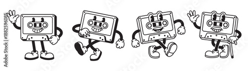 Audio Cassette Tape Cartoon Mascot Characters Collection