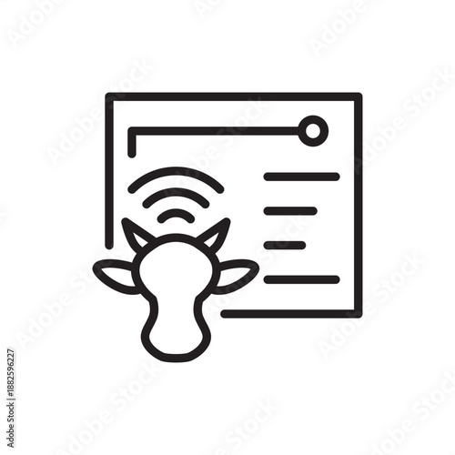 Livestock monitoring icon symbolizing smart farming and animal health tracking, represents IoT cattle sensors, precision livestock management, digital herd monitoring, and data-driven veterinary care.