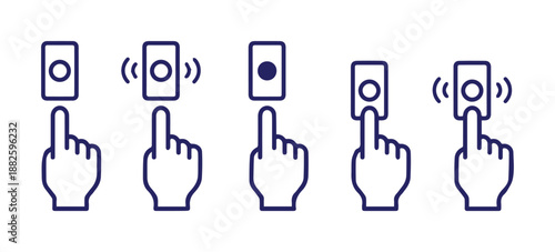 Smart Doorbell Push Icon Set