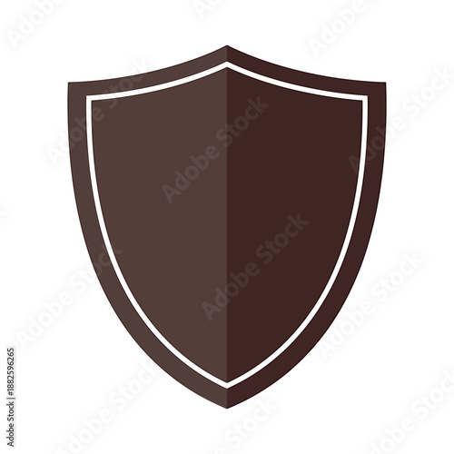 Free Download Brown shield emblem with white outline on white background badge crest security - GFXLoad
