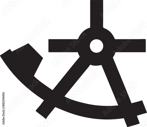 Vintage metal shield featuring a 3d vector illustration of a steel cross symbol and a round cinema projector reel icon