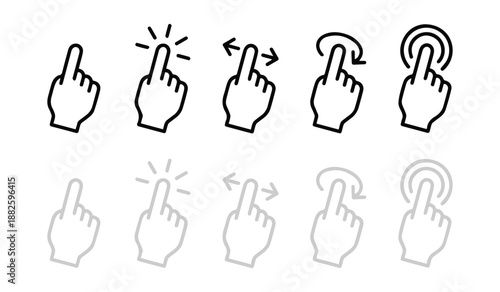 Touch Screen Click Icon Set