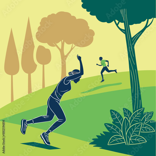 Dynamic Fitness Action Shot of Athlete Training Outdoors