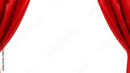 Red Silk Curtains Opening in Chinese New Year Reveal Style