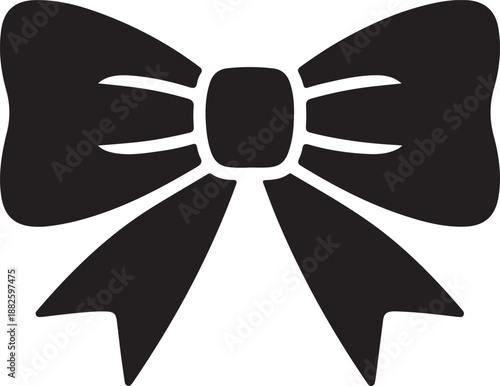 Ribbon illustration bow silhouette vector logo holiday icon gift outline satin decoration celebration birthday silk tie elegant accessory fashion shape decorative knot tied for vector graphic