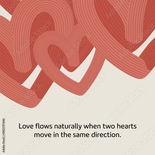 Intertwining coral hearts illustrating the natural flow of love when hearts align