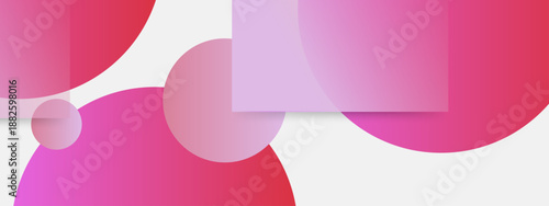 Artistic composition of soft pink circles combined with semi-transparent rectangular layers on a light base