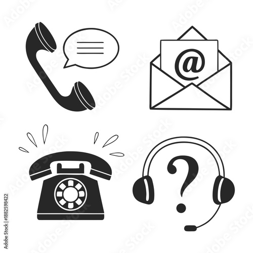 Flat Customer Support and Assistance Icon Collection