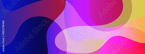 Colorful abstract art with fluid organic shapes blending from deep blue to bright pink