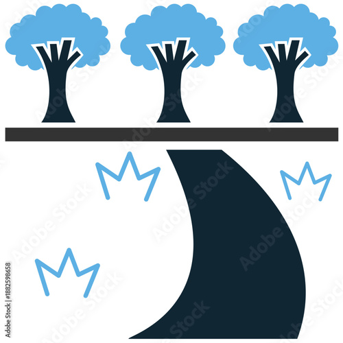 Urban green space icon vector for city parks. Ideal for nature zones, eco friendly environments, public gardens, outdoor relaxation, and map symbols.