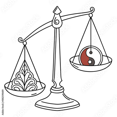 Minimalist Balance and Stability Abstract Scale Icon