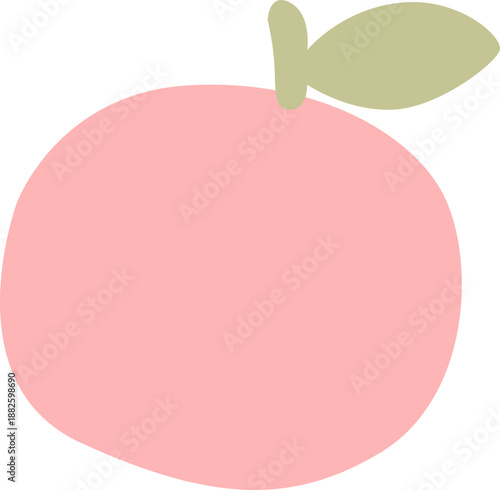 Simple Illustration of a Pink Peach