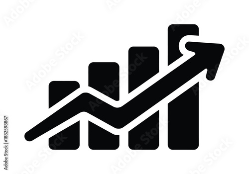 Business growth chart with increasing trend
