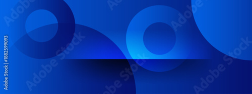 Sophisticated blue design using various sized circles and rings with soft gradients for a premium feel