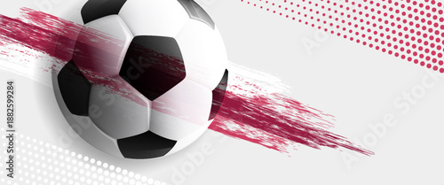 football cup , soccer ball. Sport poster, infinity concept background ( Translation : Qatar )