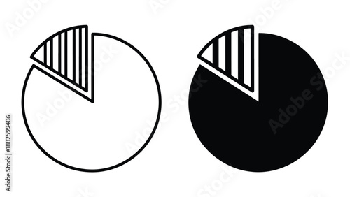 Pie chart progress vector illustration flat design. Vector icon set. Clipart image. Glyph and solid icon set. Icon vector. Flat Design Icon. line icon set