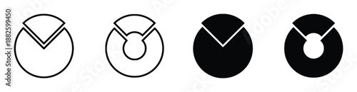 Set of pie chart shapes in vector style isolated on white background report progress info infographic data analysis business diagram statistic circle presentation