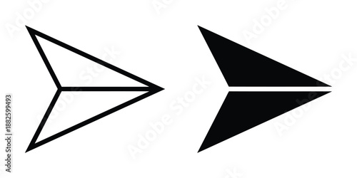 Set of Send Message Icons Representing Direction with Varying Graphic Versions Depicting Forward Movement for Precise Spot Identifying Delivery Aimpoint
