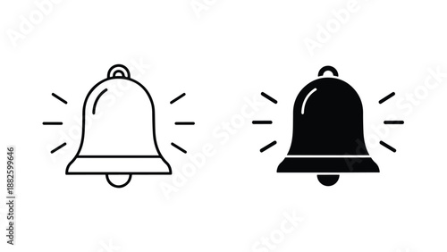 School bell ringing vector illustration flat design. Vector icon set. Clipart image. Glyph and solid icon set. Icon vector. Flat Design Icon. line icon set