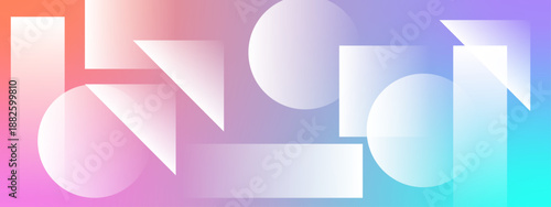 A clean and airy arrangement of circles and rectangles with subtle color transitions ideal for professional presentation slides