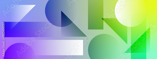 High tech inspired background featuring floating geometric forms and smooth color transitions for digital interfaces and tech branding