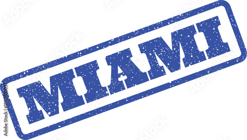 Distressed grunge rubber stamp impression for Miami city travel and destination branding concept