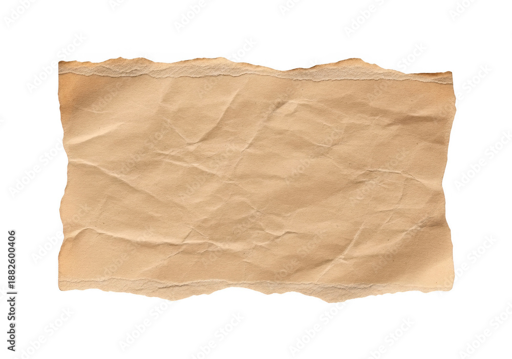 Fototapeta premium Torn brown paper isolated on transparent background
