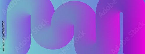 Three dimensional rendering of a smooth twisting tubular shape with purple and pink gradient lighting