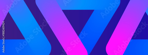 High contrast composition with magenta and blue geometric elements creating a dynamic pattern