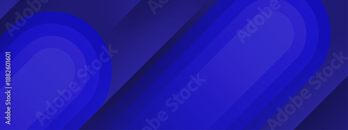 Professional dark blue background featuring layered diagonal stripes and concentric rounded geometric forms