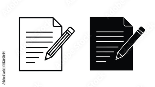 Checklist and clipboard vector icon set flat design. Vector icon set. Clipart image. Glyph and solid icon set. Icon vector. Flat Design Icon. line icon set