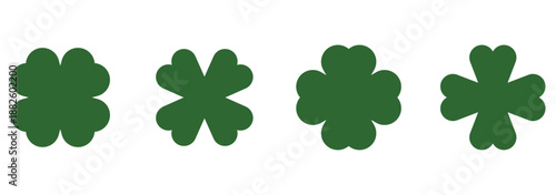 Four leaf clover, shamrock symbol. Lucky charm icon for St Patrick’s Day design. Flat design. Vector illustration.