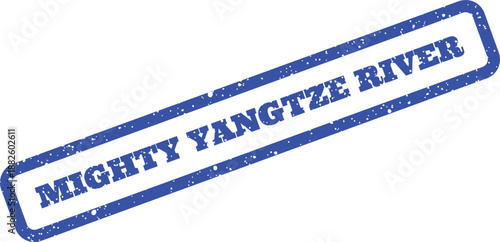 Grunge textured rubber stamp for Mighty Yangtze River travel and Asian landscape theme